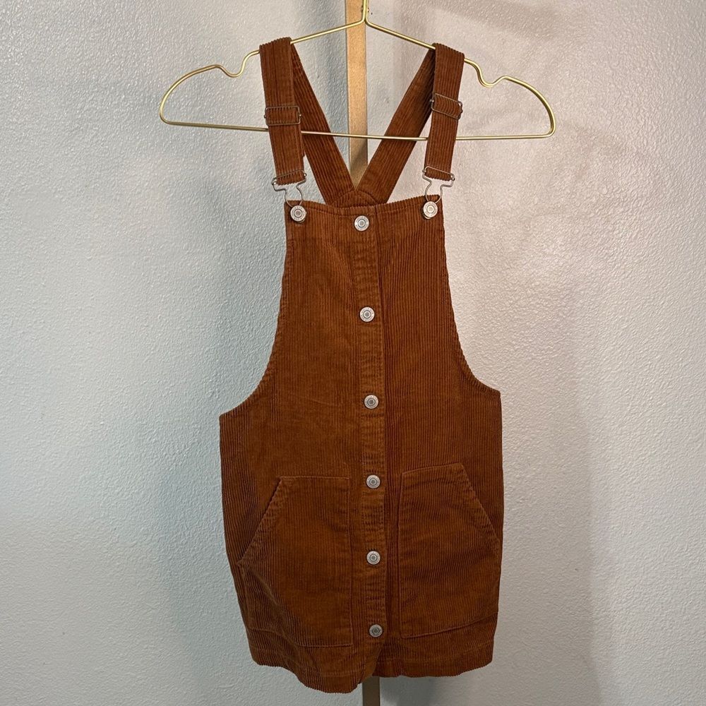 Vanilla Star- Girls Brown Corduroy Overall Dress- size 10